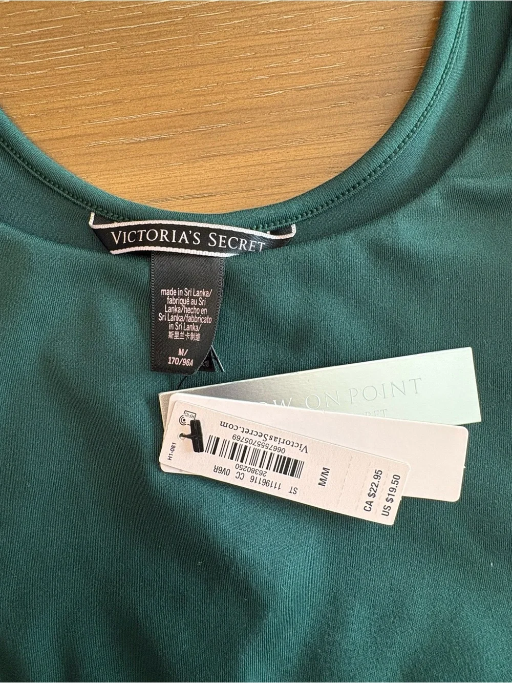 Victoria's Secret Evergreen Crop Tank & 7/8 Leggings 2-Piece Workout Set